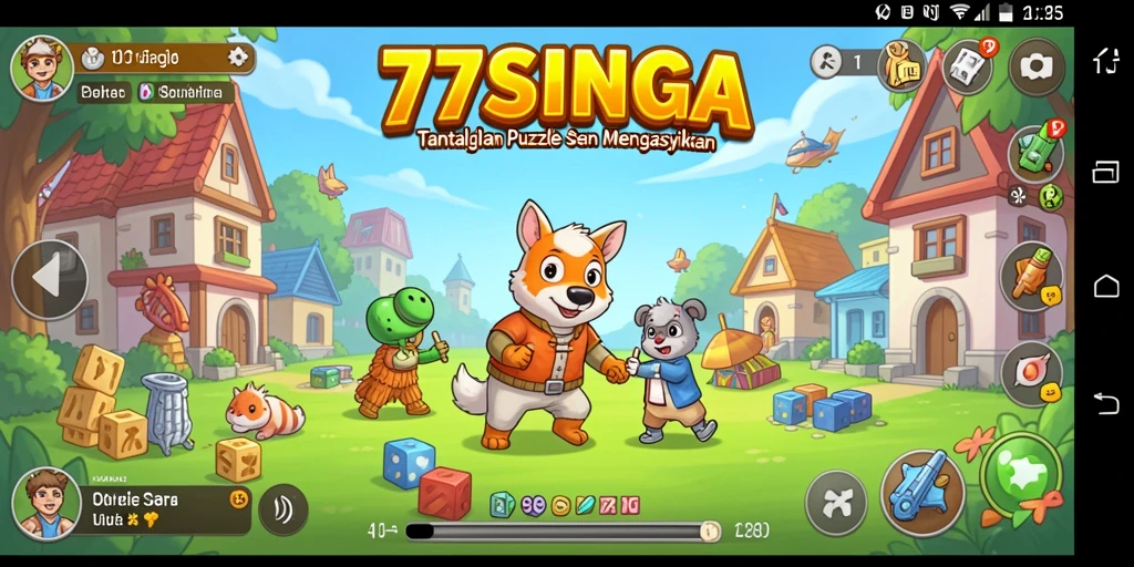 Screenshot gameplay 77SINGA menampilkan tantangan puzzle yang menarik.