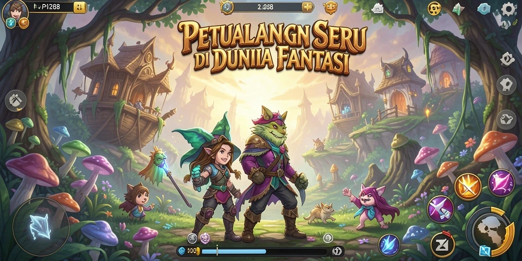 Tangkapan layar menampilkan pemain menjelajahi dunia fantastis API288 dengan penuh semangat.