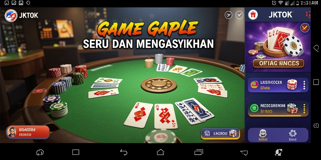 Screenshot gameplay JKTOK menampilkan suasana seru bermain Gaple.