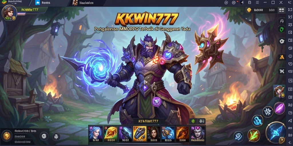 Tampilan gameplay KKWIN777 dengan petualangan seru di dunia MMORPG.
