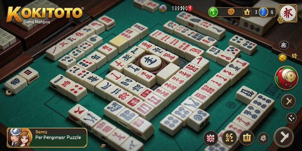 Tampilan screenshot KOKITOTO menampilkan gameplay Mahjong yang menarik.
