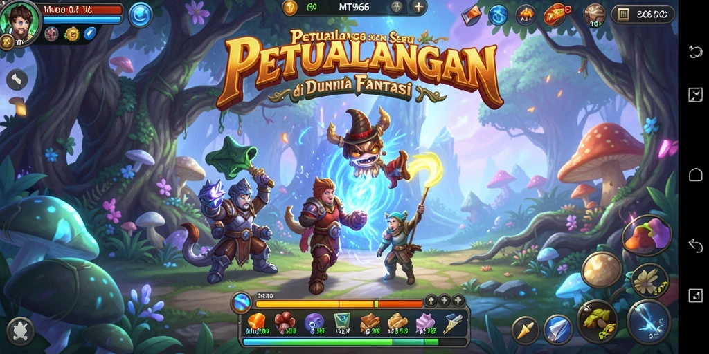 Tampilan utama gameplay MT966 yang menampilkan petualangan epik dan grafis menawan.