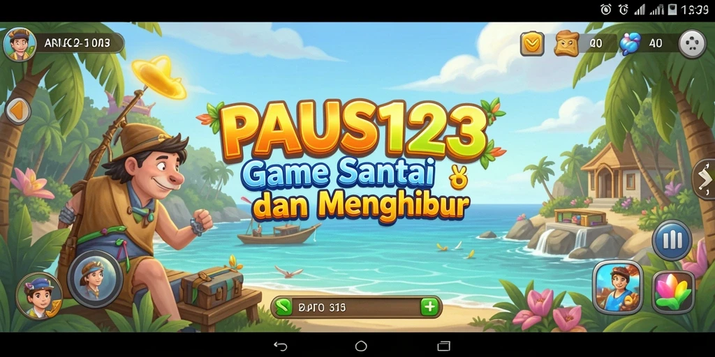 Tampilan gameplay PAUS123 yang ceria dan menghibur.