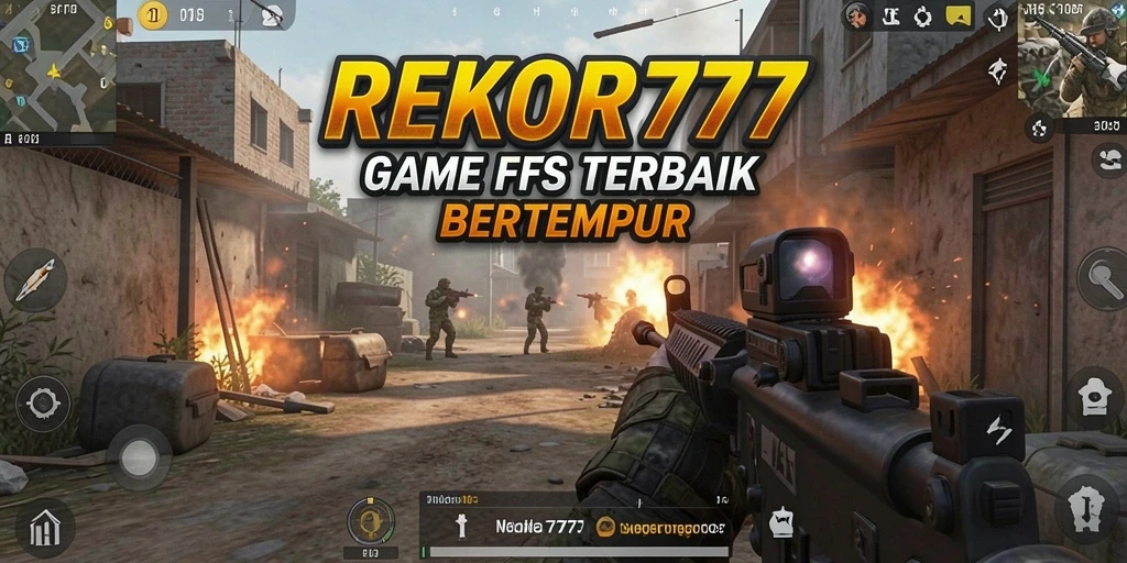 Screenshot utama REKOR777 menampilkan aksi pertarungan yang mendebarkan dalam mode FPS.