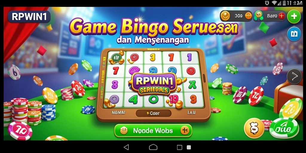 Screenshot utama RPWIN1 menampilkan gameplay Bingo yang seru.