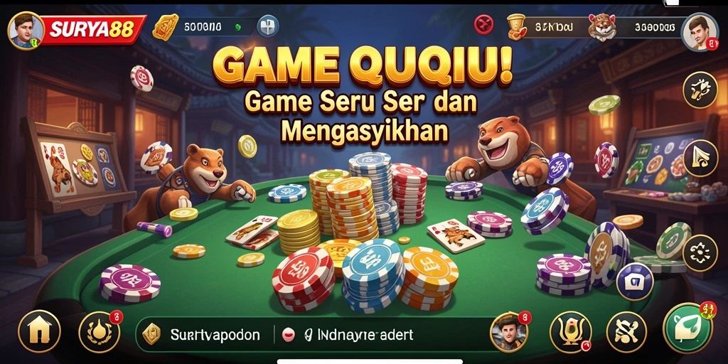 Tampilan gameplay QiuQiu yang seru dan interaktif.
