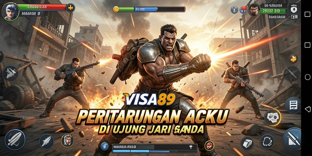 Tampilan dinamis dari gameplay VISA89 saat karakter bertarung.